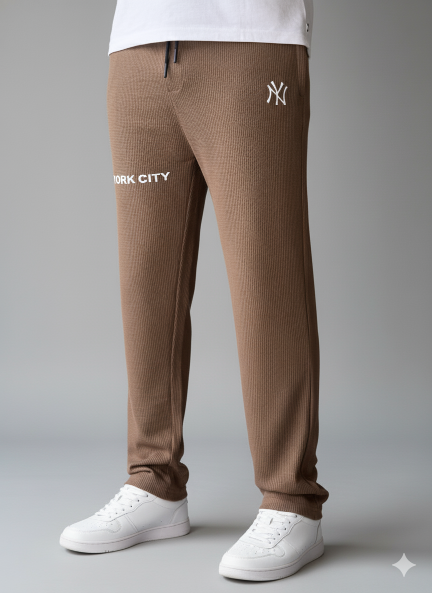 Men's Imported NY Brown Jacquard Trousers - button & threads