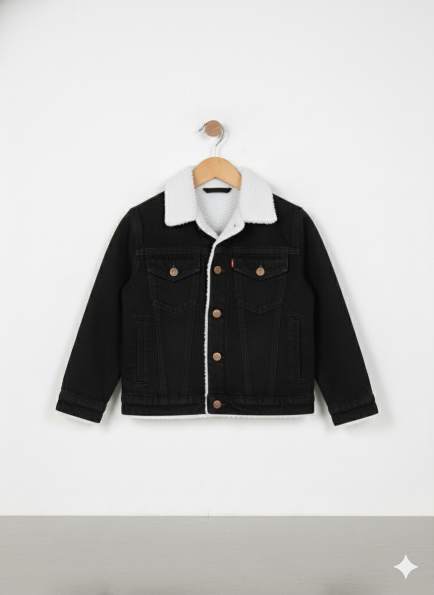 Button & Threads™ Boys/Girls Denim Jacket-Jet Black - button & threads