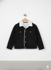 Button & Threads™ Boys/Girls Denim Jacket-Jet Black