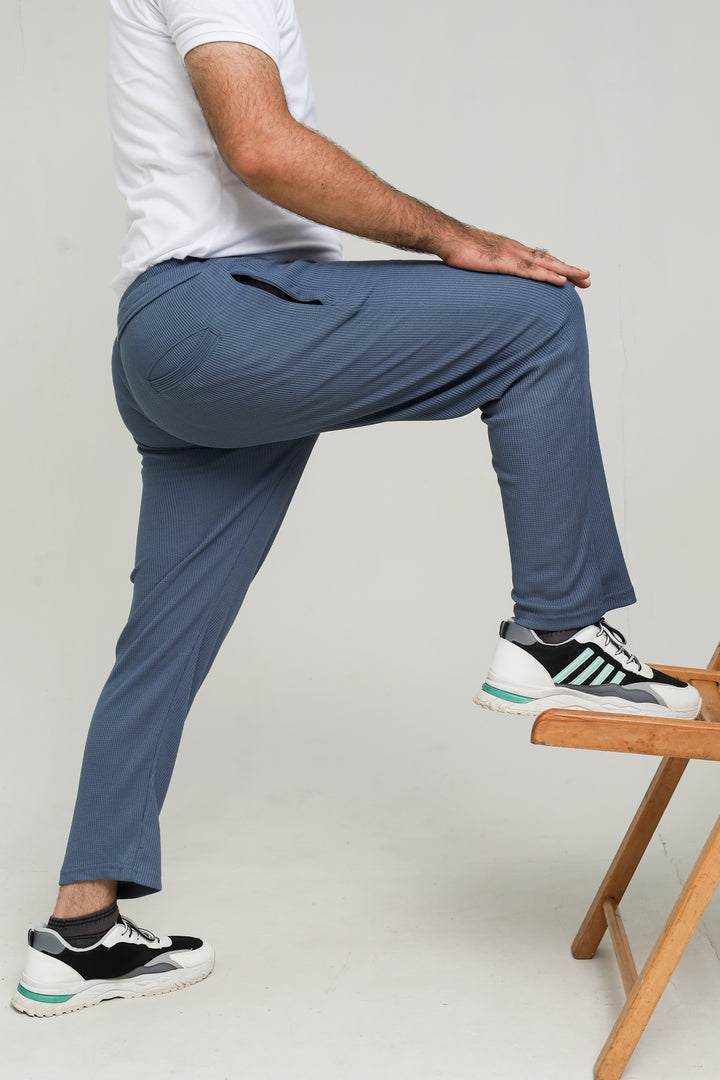 Button & Threads Men's Grey Jacquard Trousers - button & threads