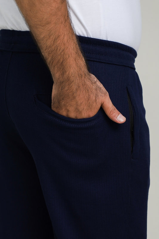 Button & Threads Men's Navy Blue Jacquard Trousers - button & threads