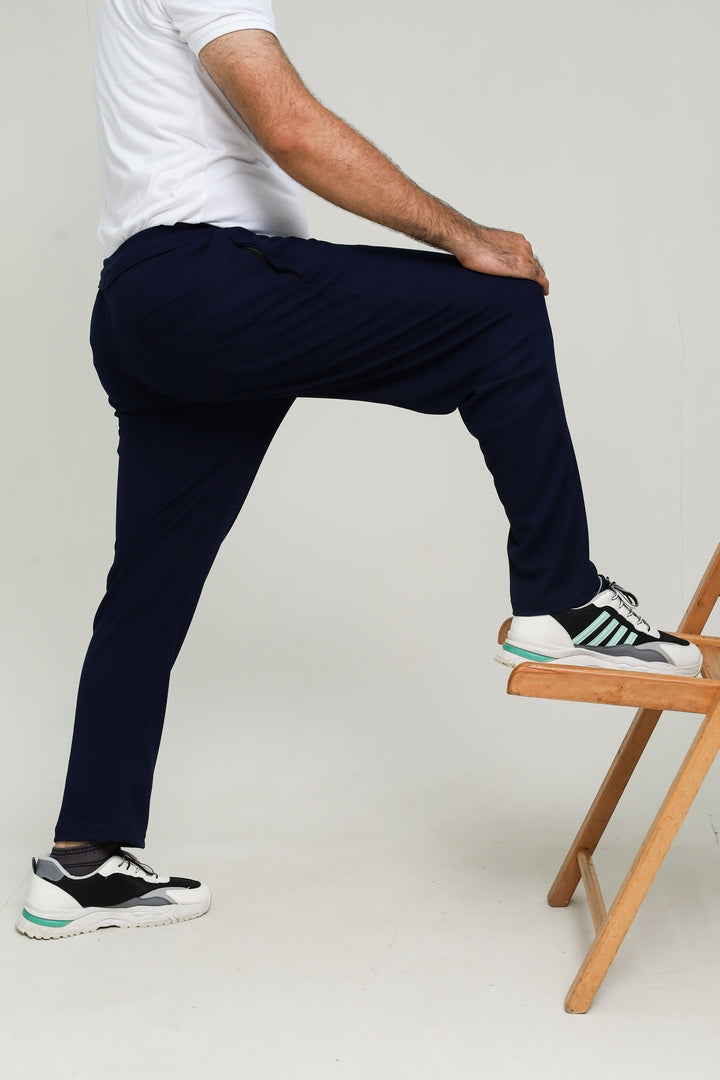 Button & Threads Men's Navy Blue Jacquard Trousers - button & threads