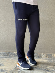 Men's Imported NY Navy Blue  Jacquard Trousers - button & threads
