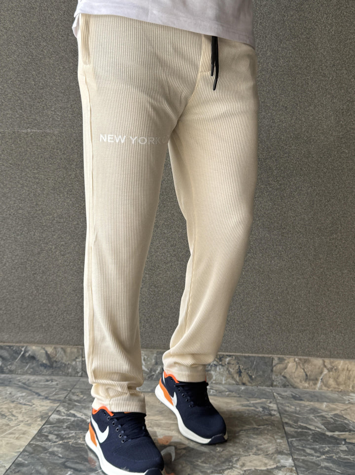 Men's Imported NY Cream Jacquard Trousers - button & threads