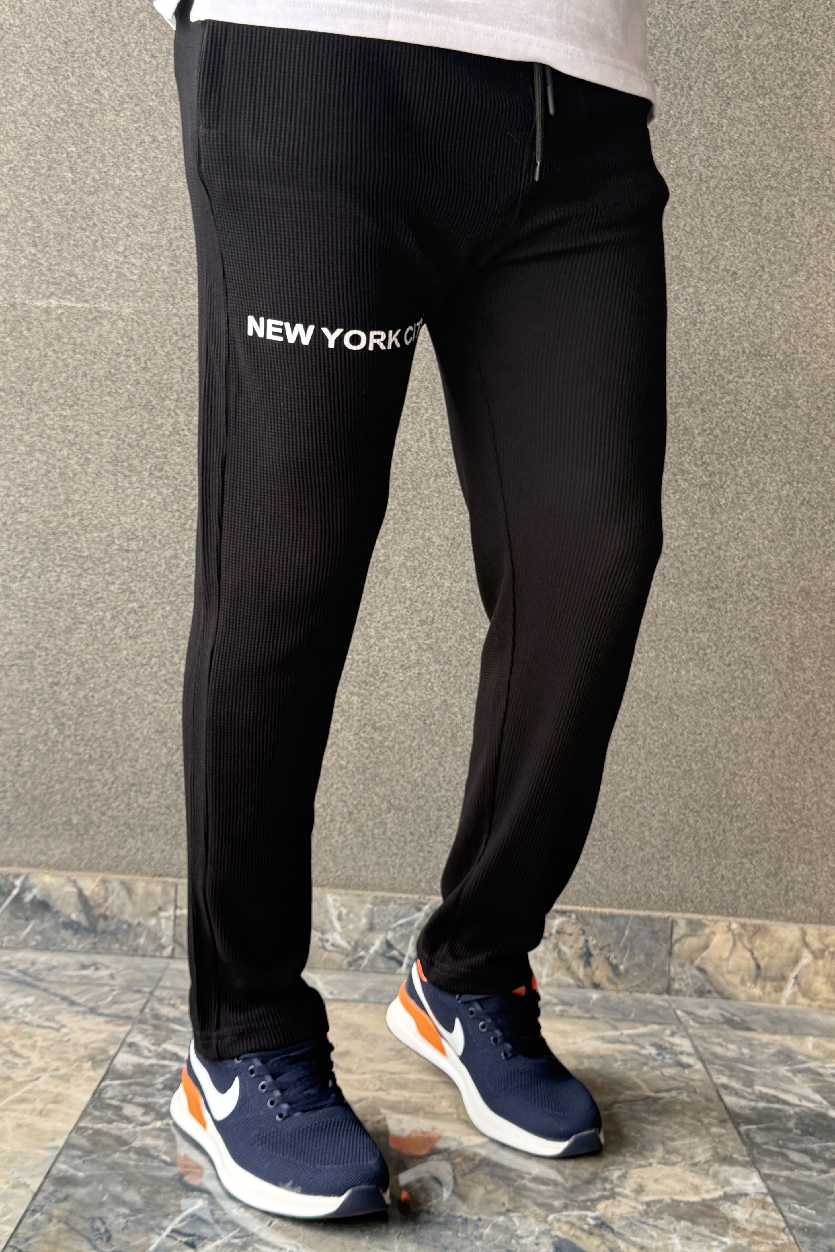 Men's Imported NY Black Jacquard Trousers - button & threads