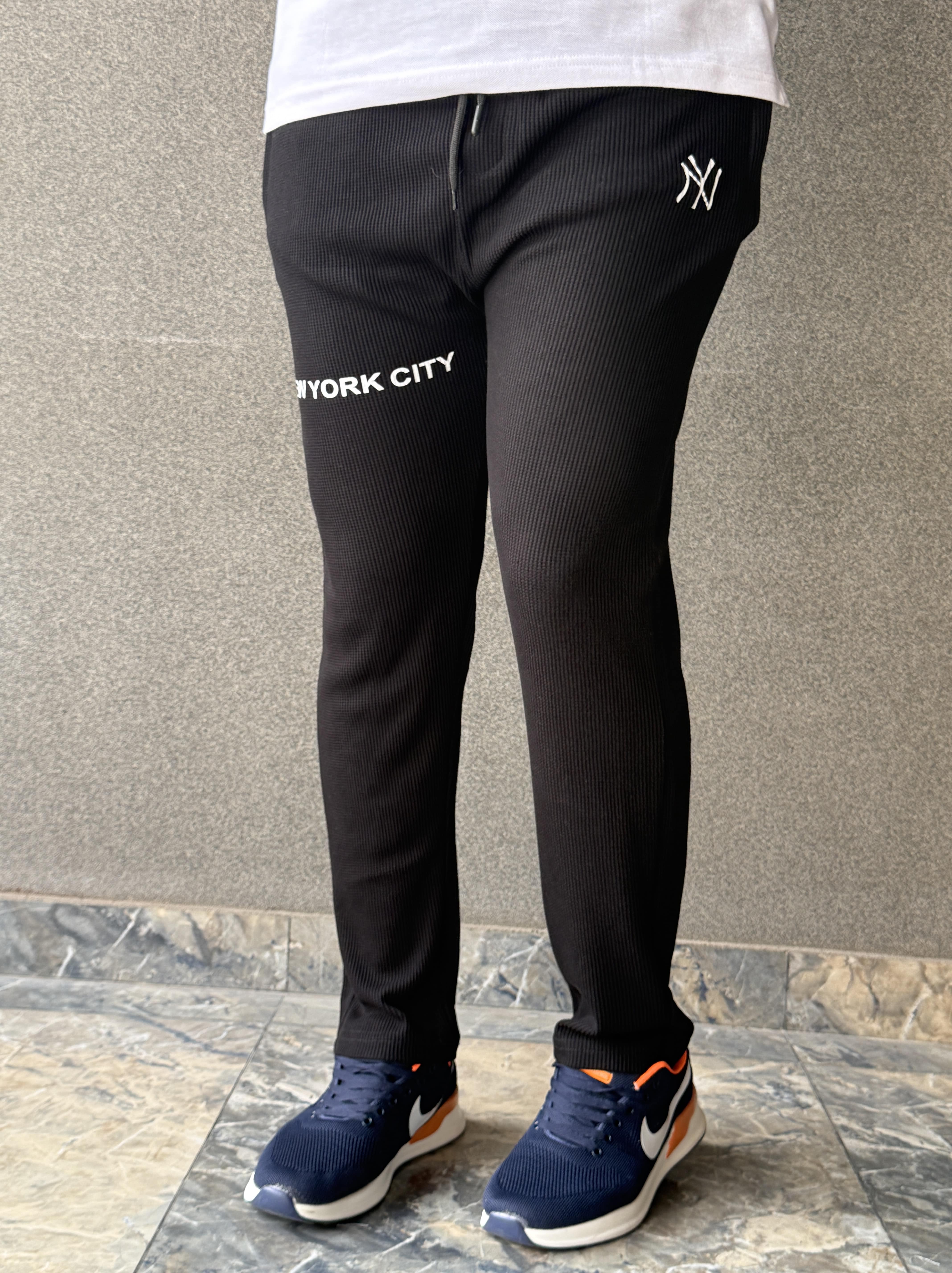 Men's Imported NY Black Jacquard Trousers - button & threads