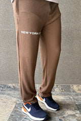 Men's Imported NY Brown Jacquard Trousers - button & threads