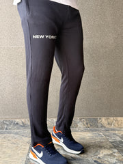 Men's Imported NY Dark Grey Jacquard Trousers - button & threads