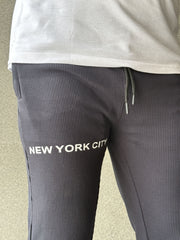 Men's Imported NY Dark Grey Jacquard Trousers - button & threads