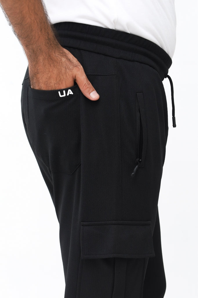 Men's Imported UA Cargo Black Trousers - button & threads