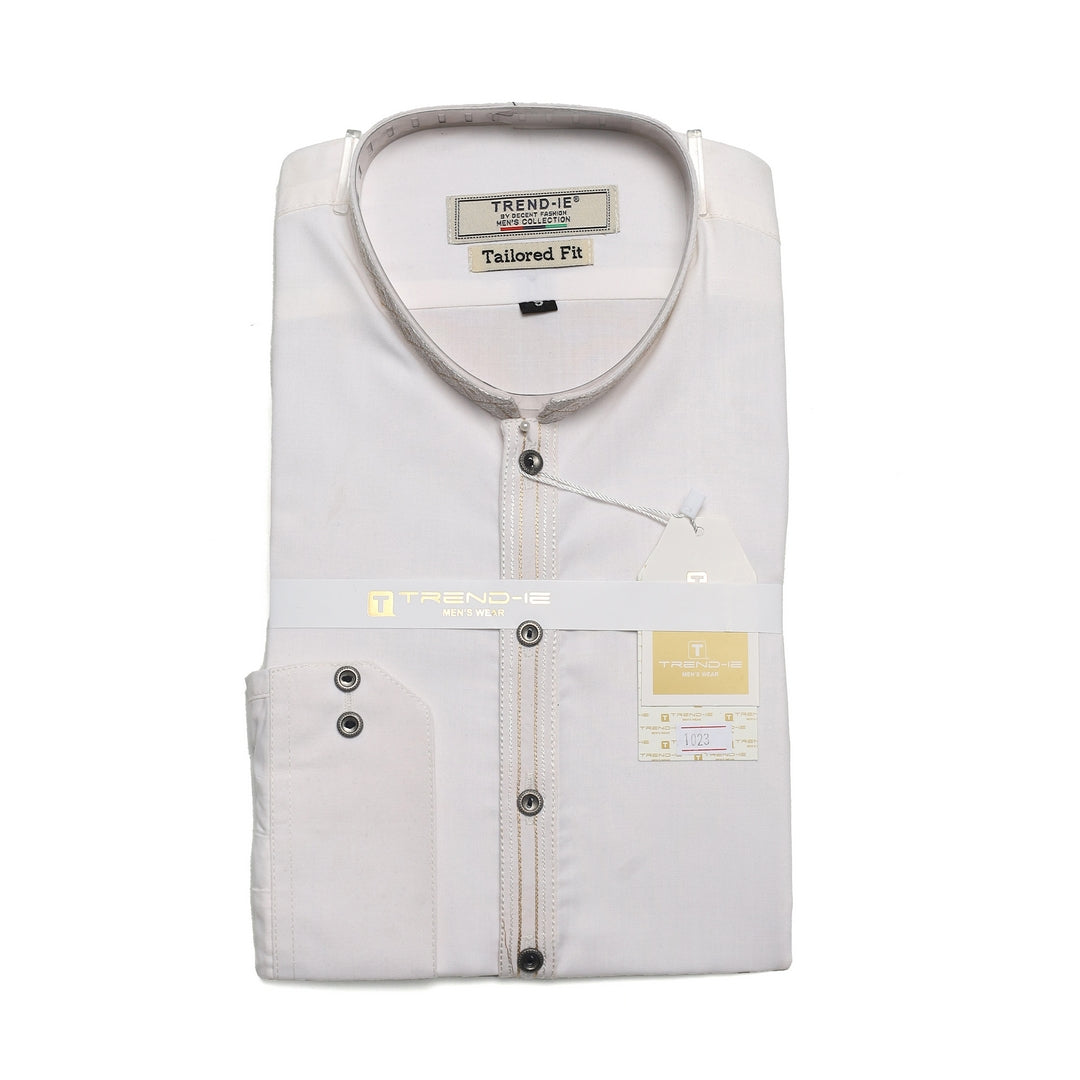 Men’s Embrioded Shalwar Qameez- Off White -BC1023 - button & threads