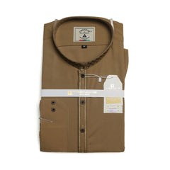 Men’s Embrioded Shalwar Qameez- Coffee Brown-BC1029 - button & threads