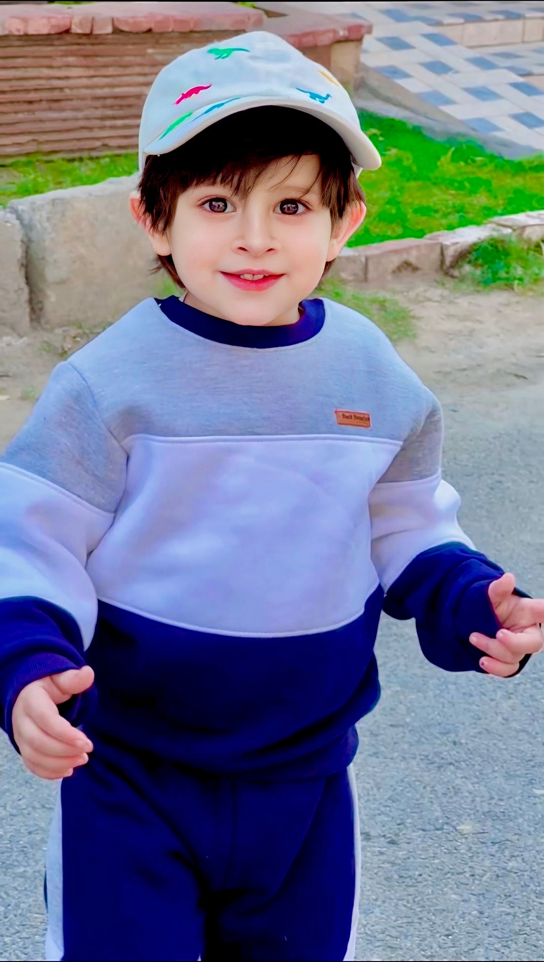 Button & Threads™ Boy/Girls Grey Panel Track Suit - button & threads