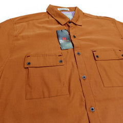 Men Stretchable Safari Suit-Khaki - button & threads