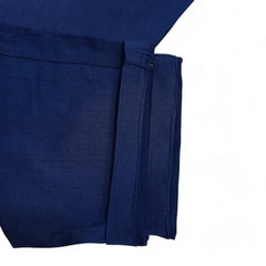Men Stretchable Safari Suit- Navy Blue - button & threads