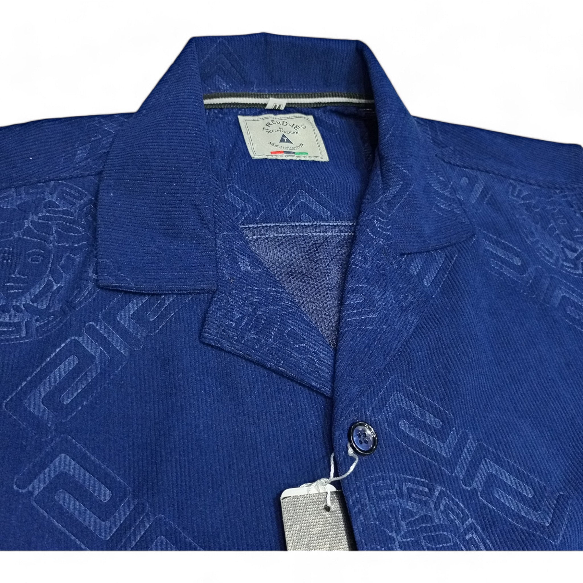 Men China Cotrai Safari Suit- Navy Blue -Ve-sachi - button & threads