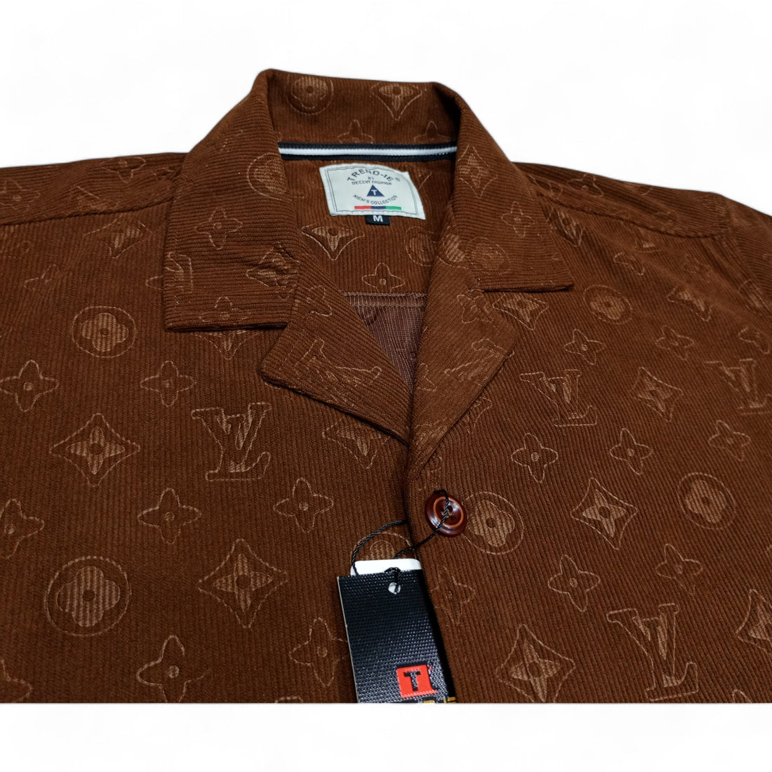 Men China Cotrai Safari Suit- Coffee Brown L-V - button & threads