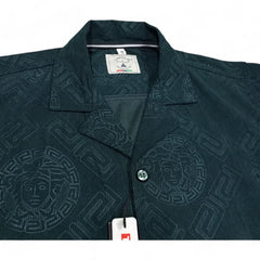 Men China Cotrai Safari Suit- Dark Olive Green -Ve-sachi - button & threads