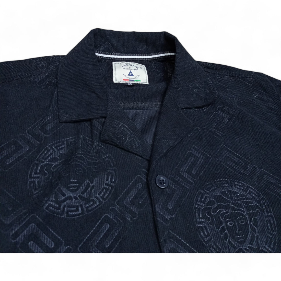Men China Cotrai Safari Suit- Jet Black -Ve-sachi - button & threads