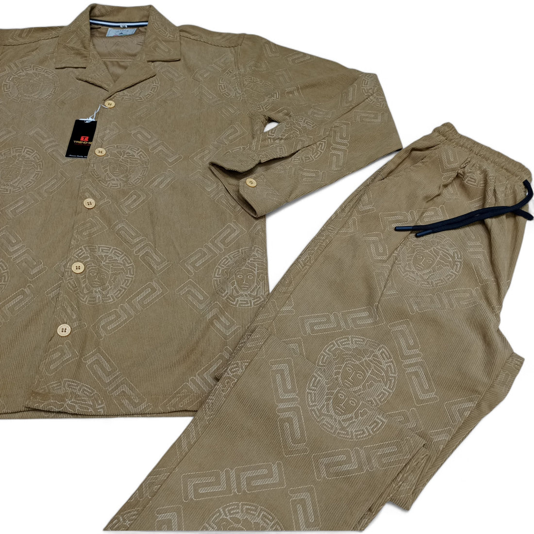 Men China Cotrai Safari Suit- Skin -Ve-sachi - button & threads