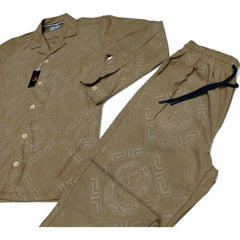 Men China Cotrai Safari Suit- Skin -Ve-sachi