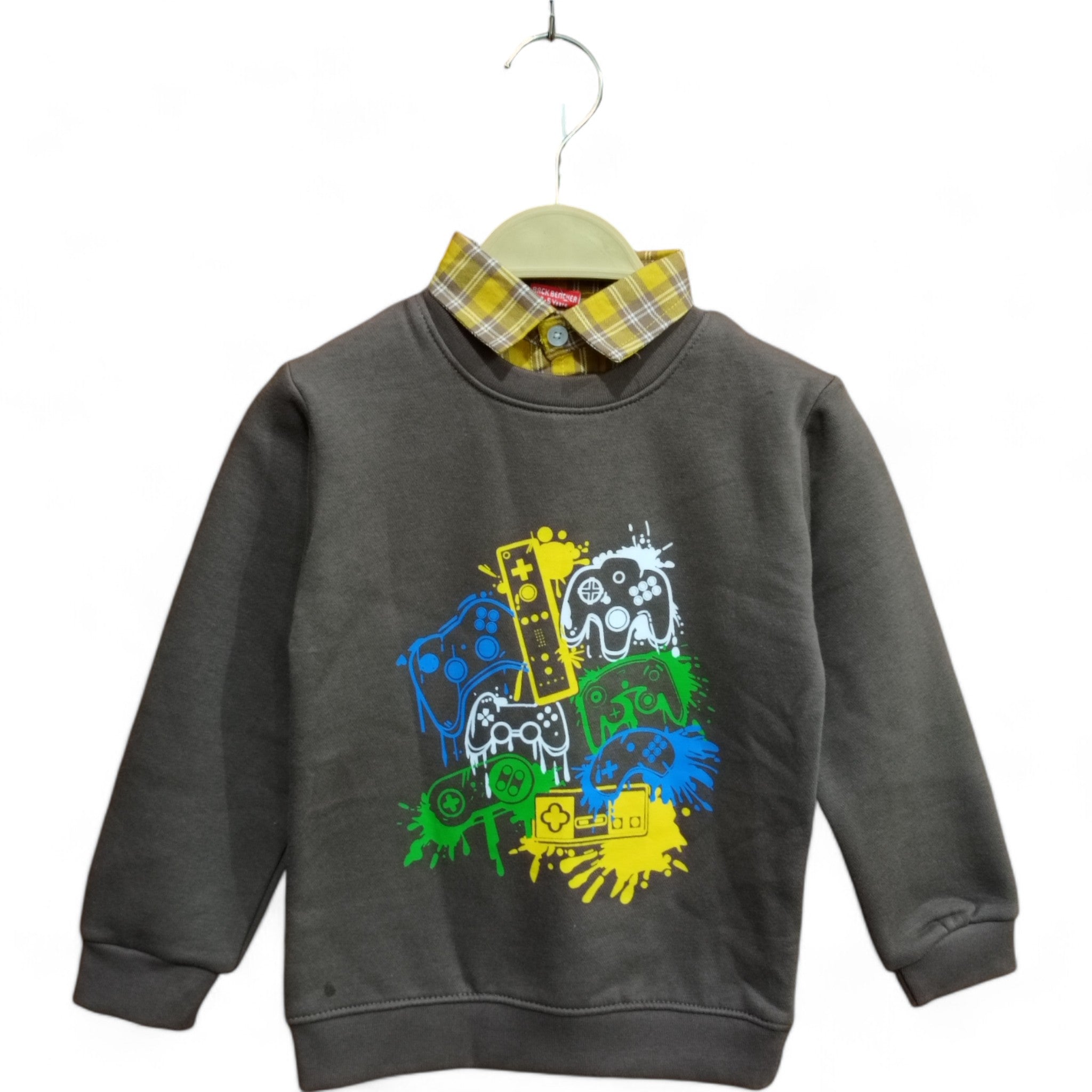 Button & Threads™ Boy Sweet Printed Collar Shirt Brown - button & threads