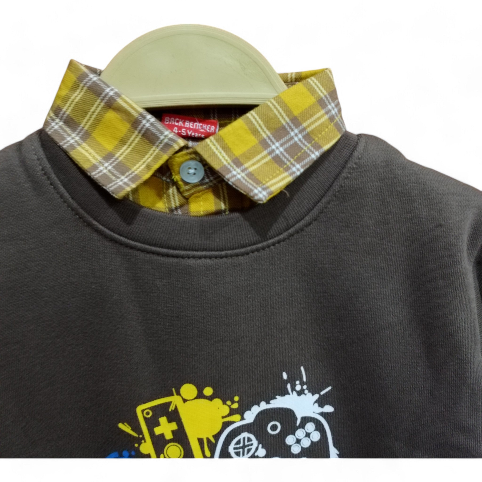 Button & Threads™ Boy Sweet Printed Collar Shirt Brown - button & threads