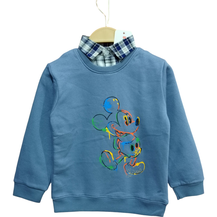 Button & Threads™ Boy Sweet Printed Collar Shirt Mid Sky - button & threads
