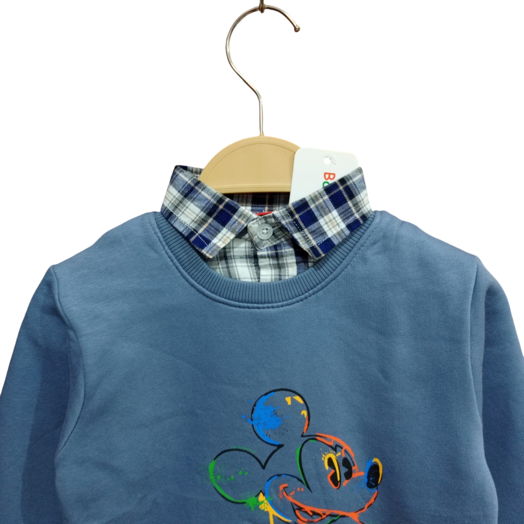 Button & Threads™ Boy Sweet Printed Collar Shirt Mid Sky - button & threads