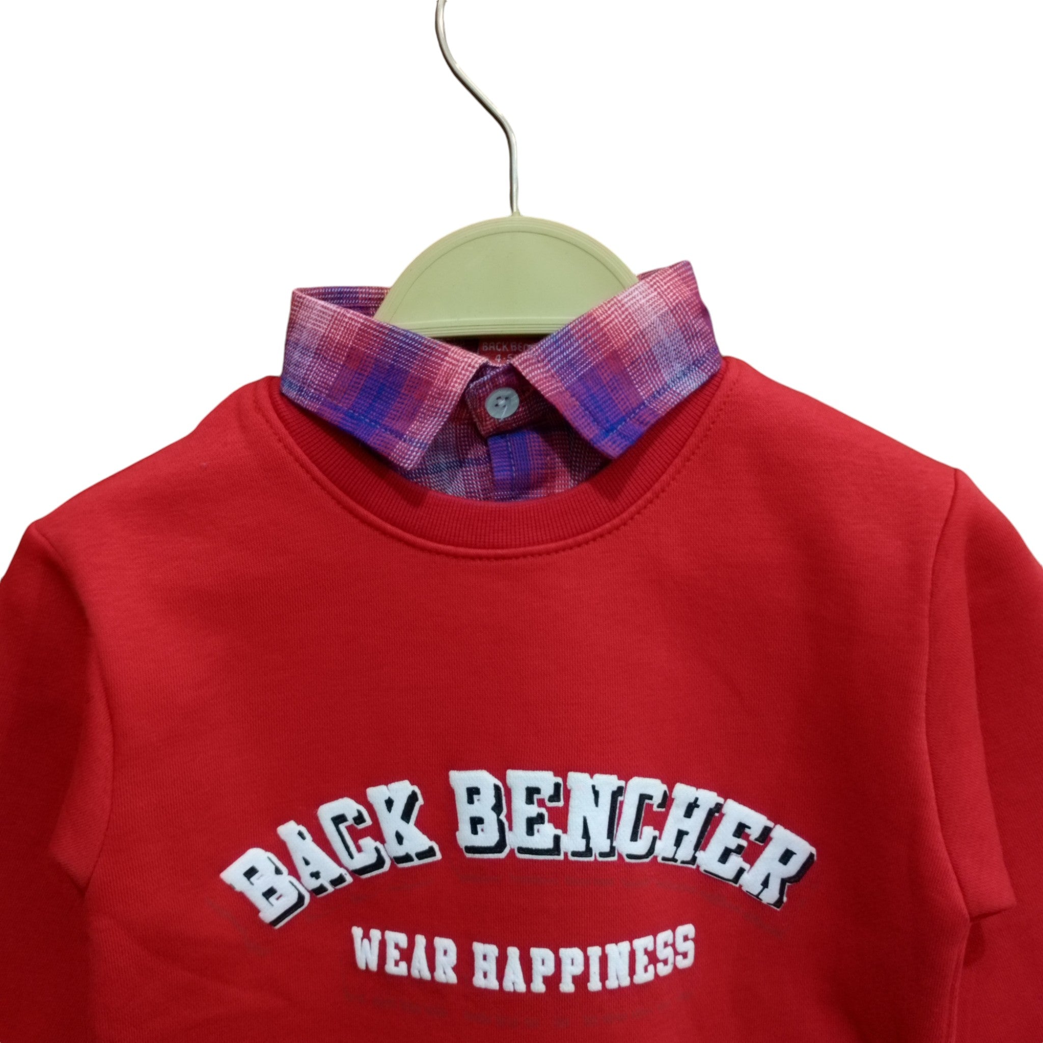 Button & Threads™ Boy Sweet Printed Collar Shirt Red Back Bencher - button & threads