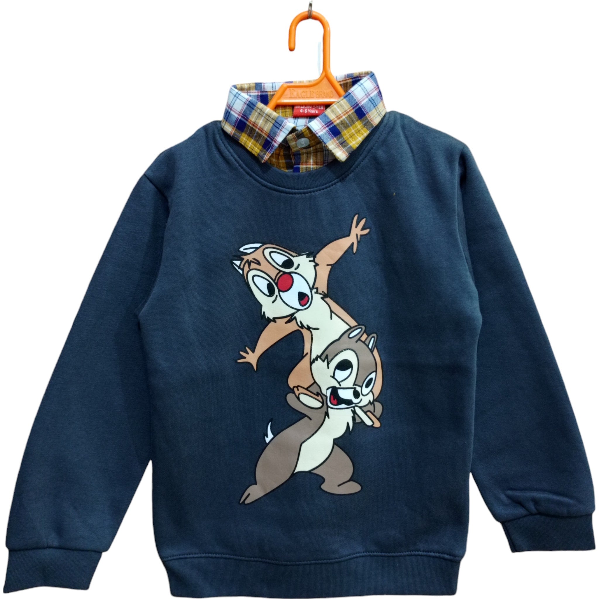 Button & Threads™ Boy Sweet Printed Collar Shirt Dark Grey - button & threads