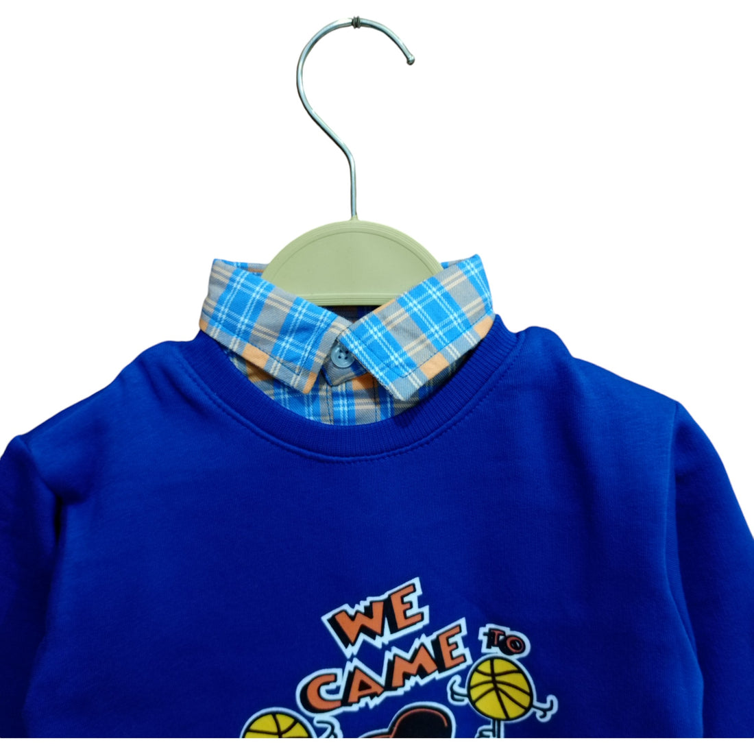 Button & Threads™ Boy Sweet Printed Collar Shirt Royal Blue - button & threads