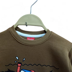 Button & Threads™ Boy/Girls Shark Brown Sweet Shirt - button & threads