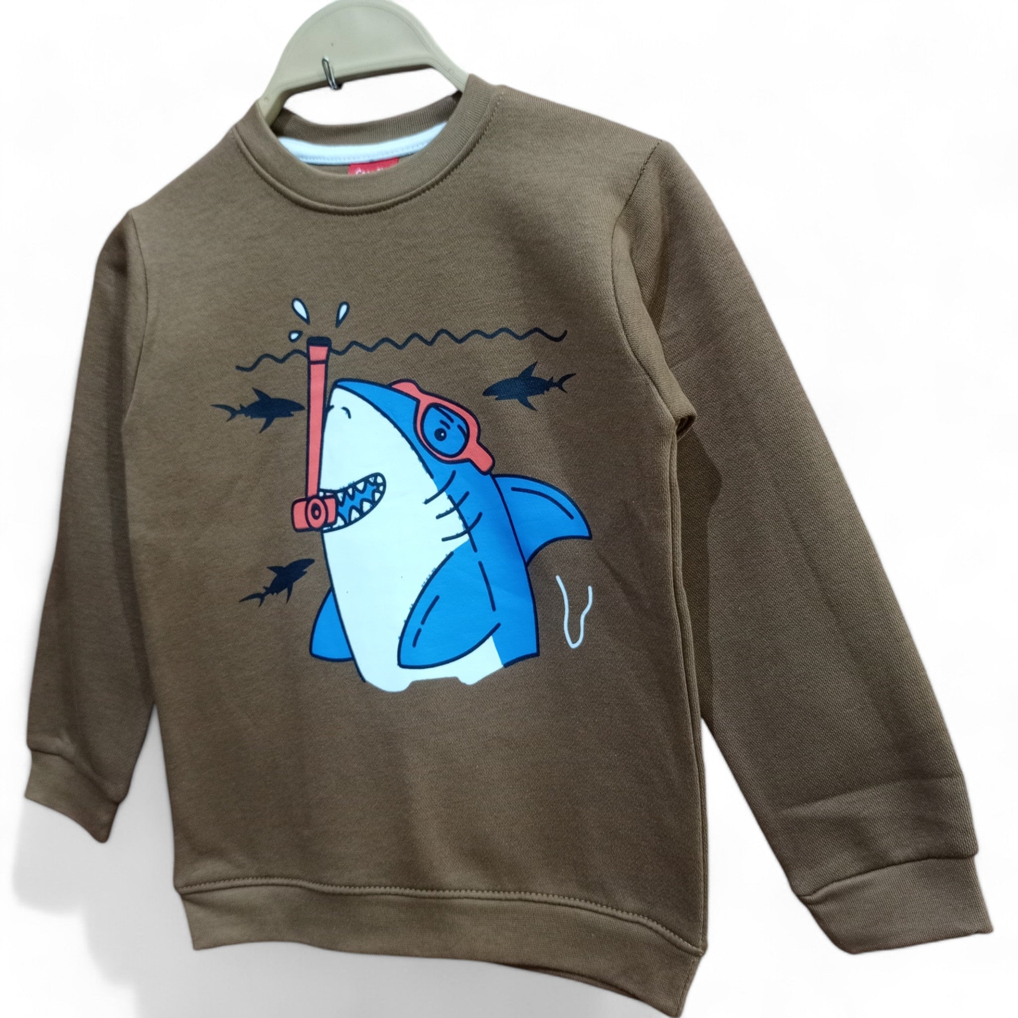 Button & Threads™ Boy/Girls Shark Brown Sweet Shirt - button & threads