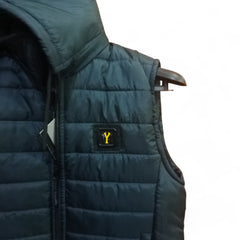 Button & Threads™ Unisex Sleeves Less Dark Grey With Badge  Puffer Jacket
