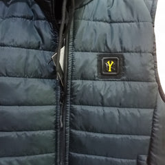 Button & Threads™ Unisex Sleeves Less Dark Grey With Badge  Puffer Jacket