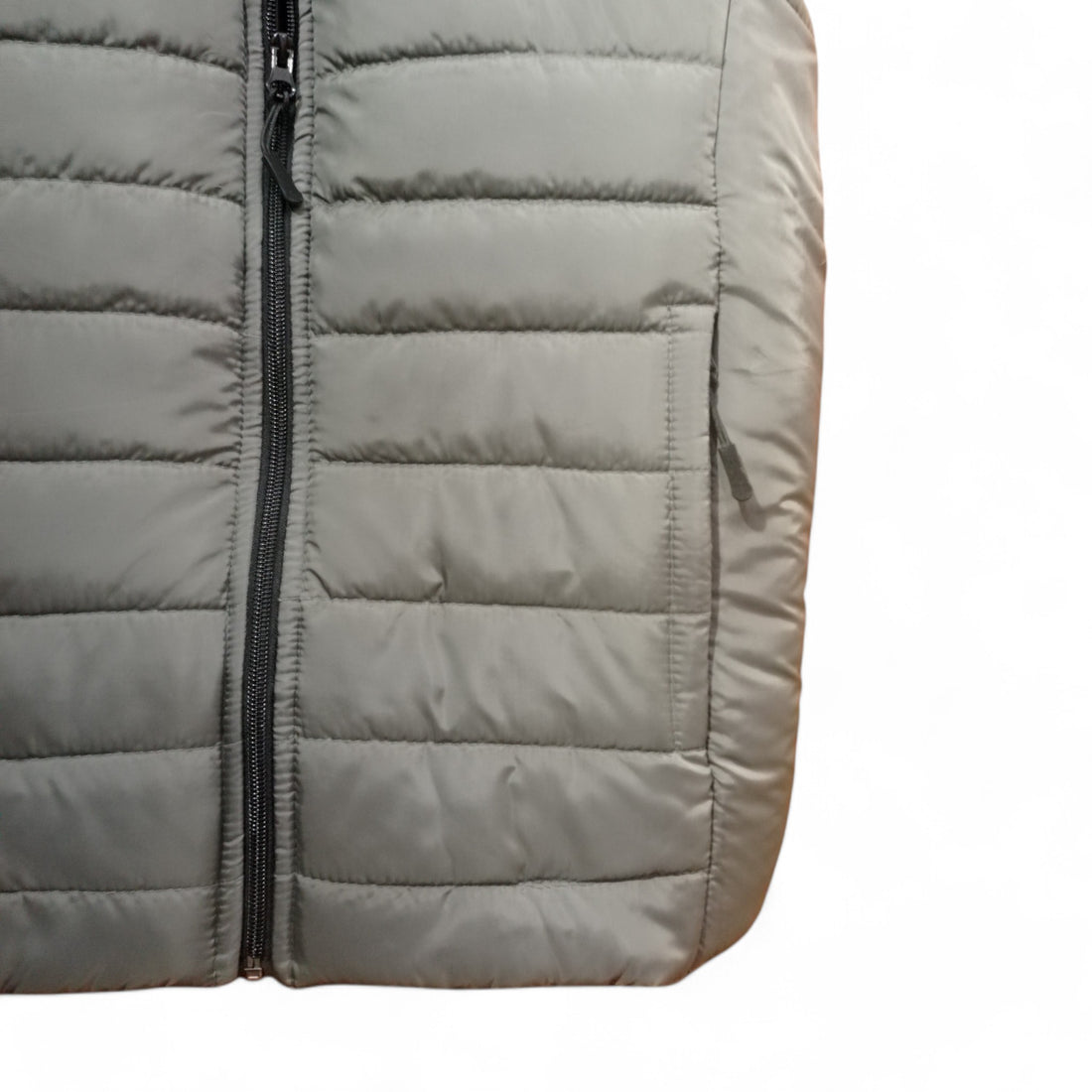 Button & Threads™ Unisex Sleeves Less Silver Grey With Badge  Puffer Jacket - button & threads