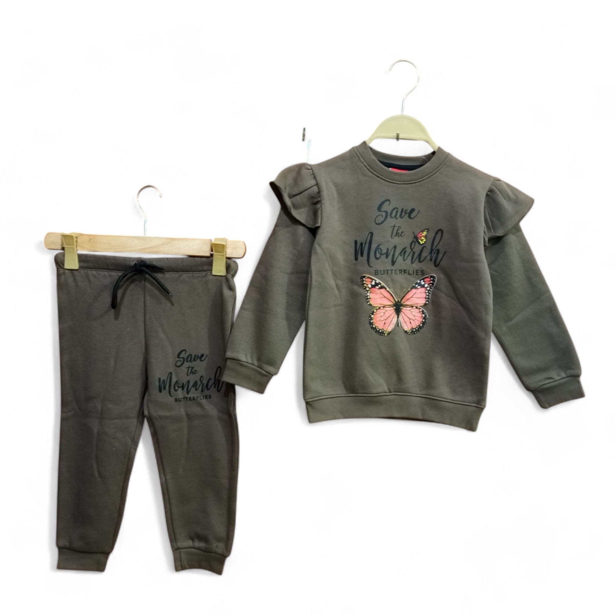 Button & Threads™ Girls Butter Fly Brown Track Suit - button & threads