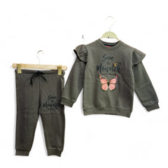 Button & Threads™ Girls Butter Fly Brown Track Suit - button & threads