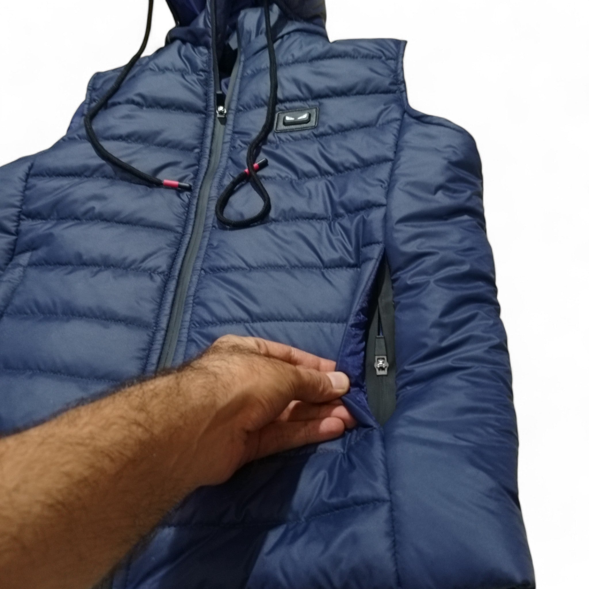 Button & Threads™ Unisex Sleeves Less Matt Navy Blue Puffer Jacket - button & threads