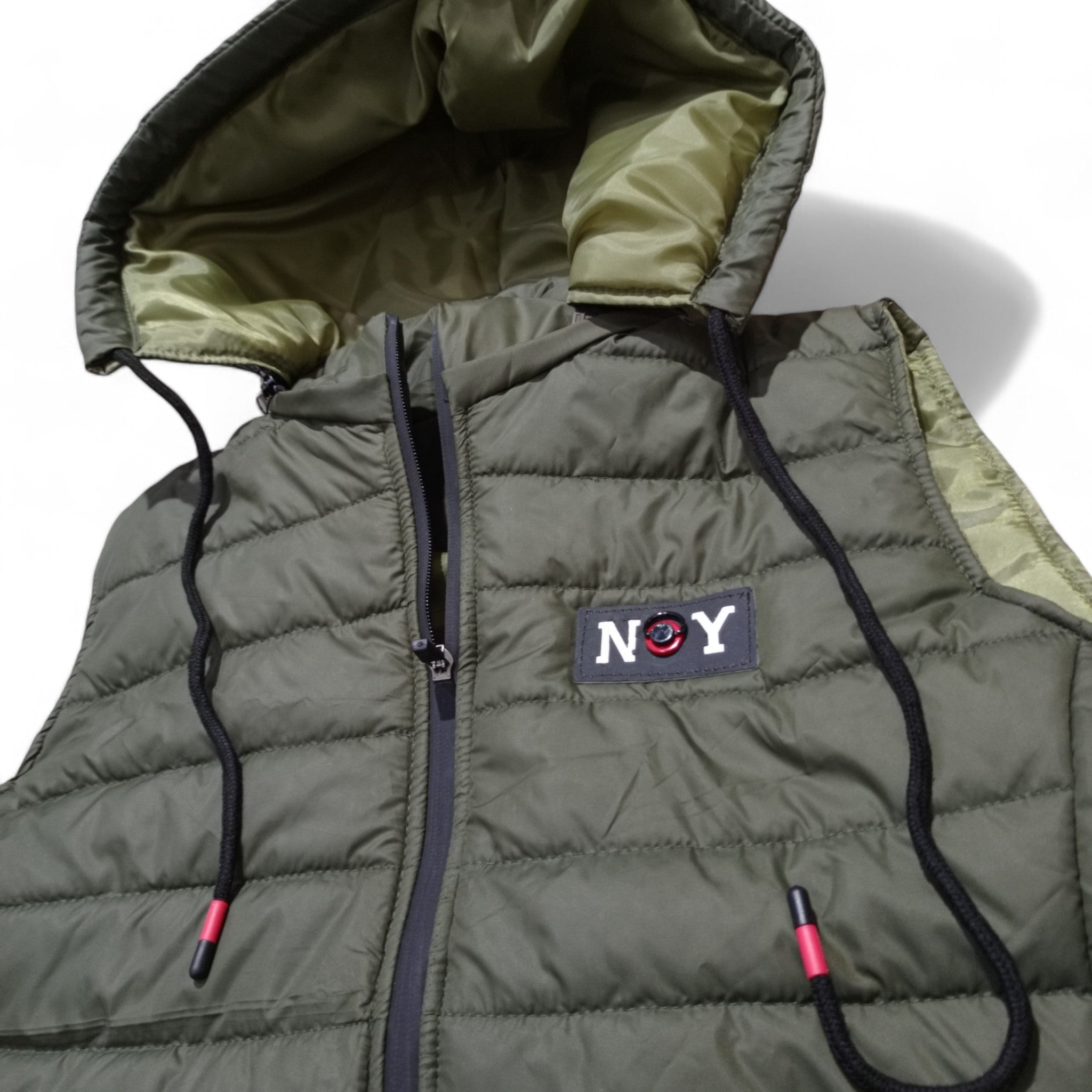 Button & Threads™ Unisex Sleeves Less Commando Green Puffer Jacket - button & threads