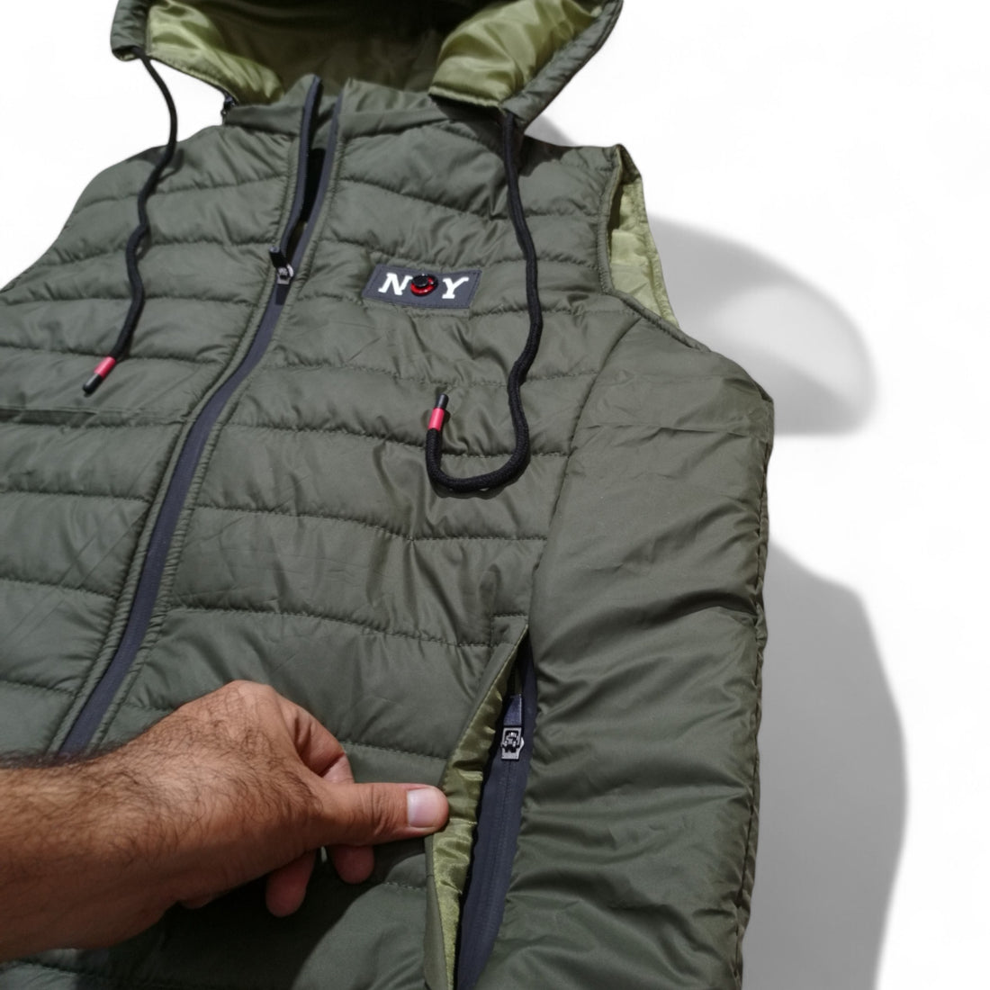 Button & Threads™ Unisex Sleeves Less Commando Green Puffer Jacket - button & threads