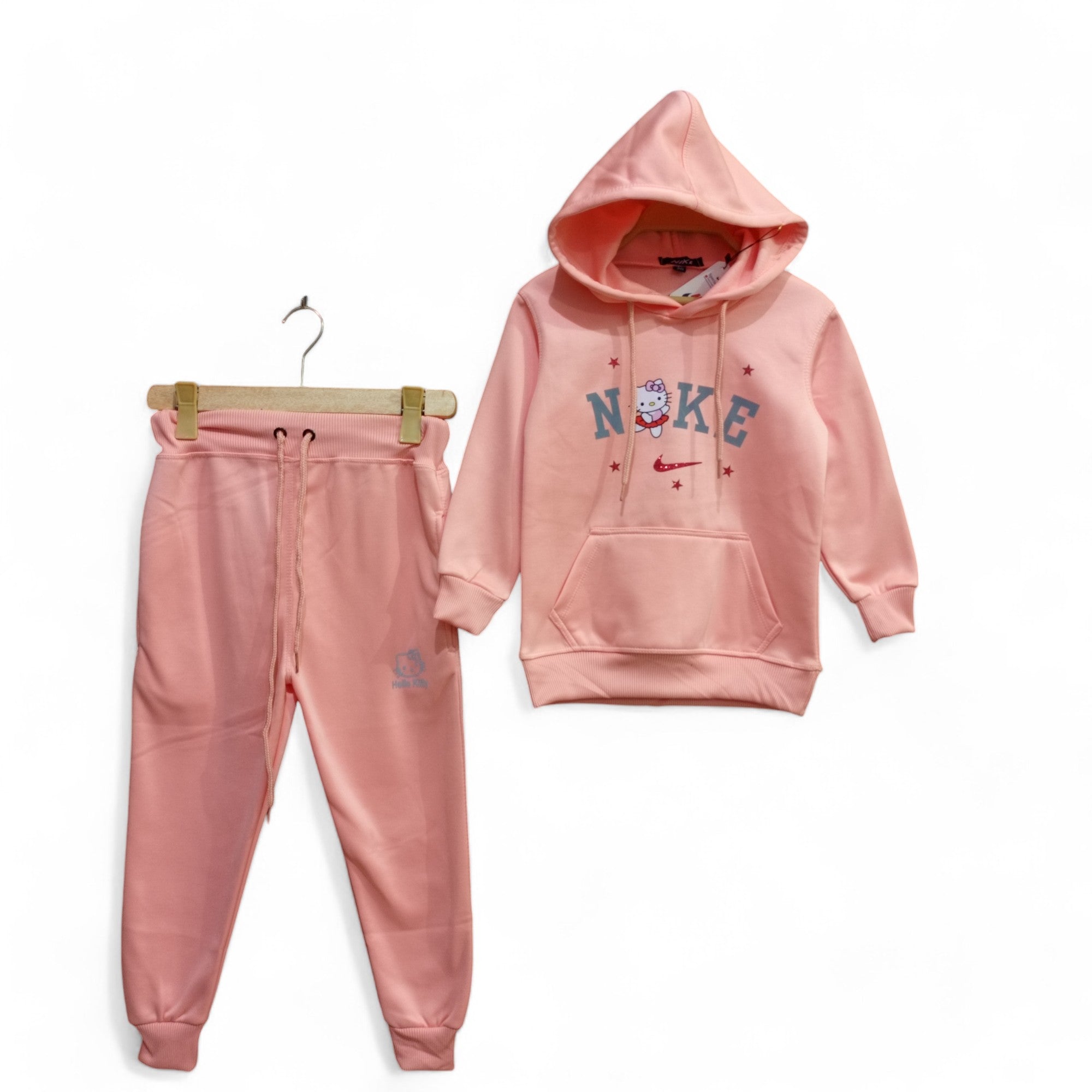 Button & Threads™ Girls Ni-ke Kitten Baby Pink Track Suit - button & threads