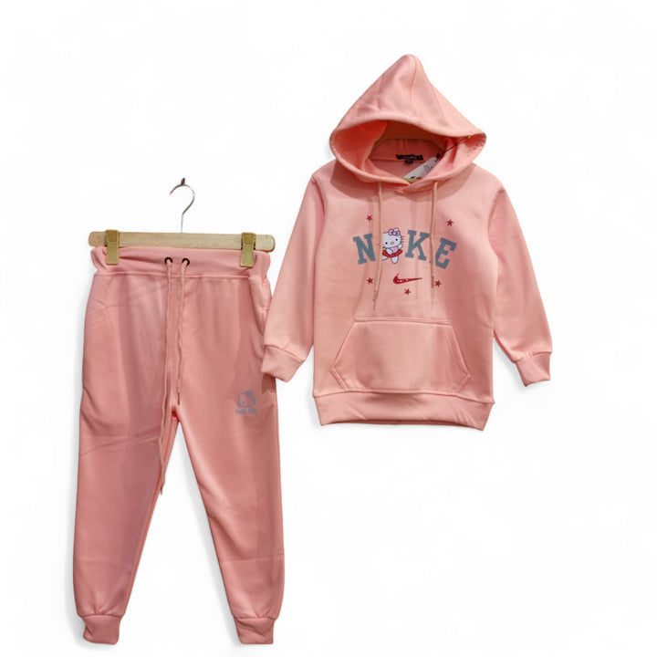 Button & Threads™ Girls Ni-ke Kitten Baby Pink Track Suit - button & threads