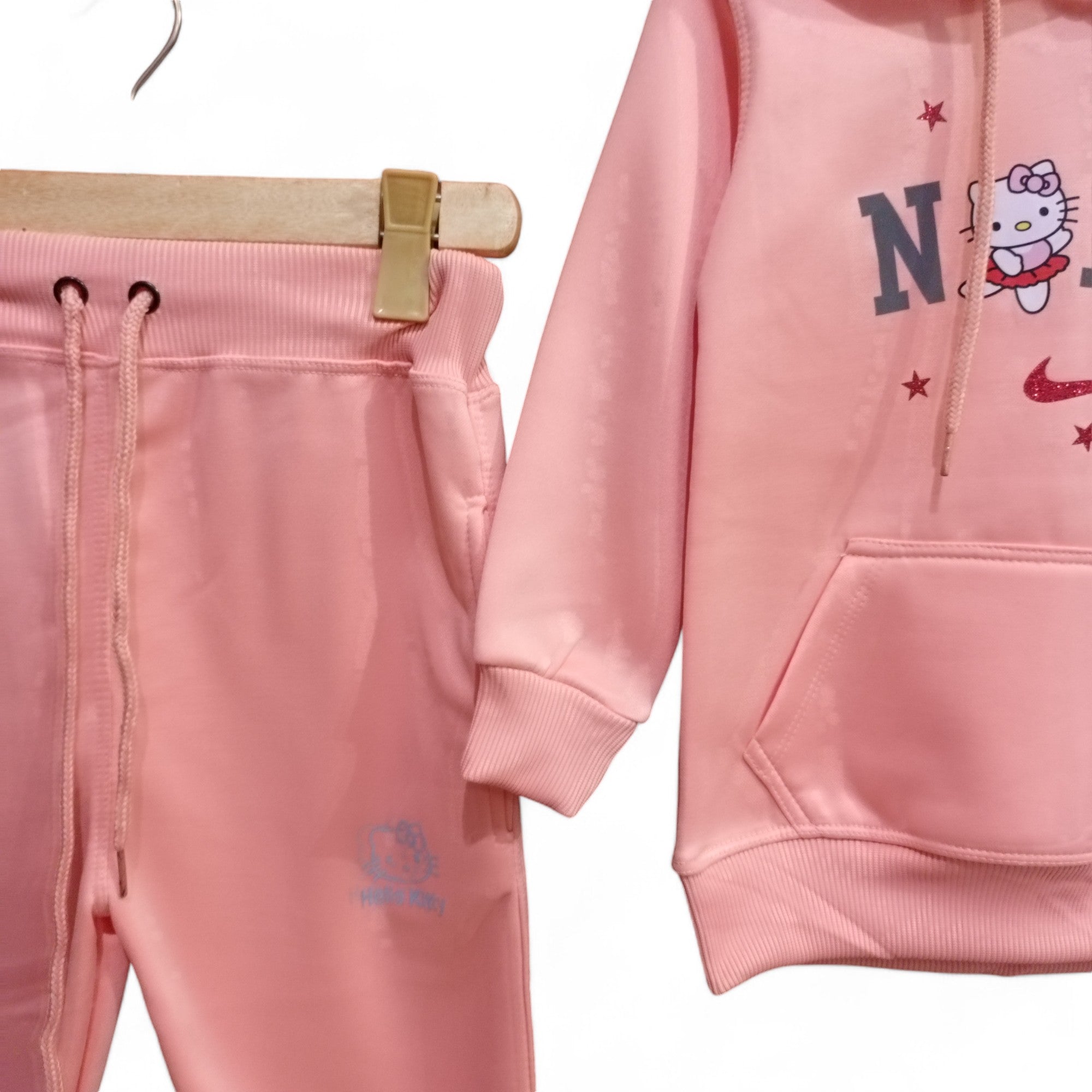Button & Threads™ Girls Ni-ke Kitten Baby Pink Track Suit - button & threads