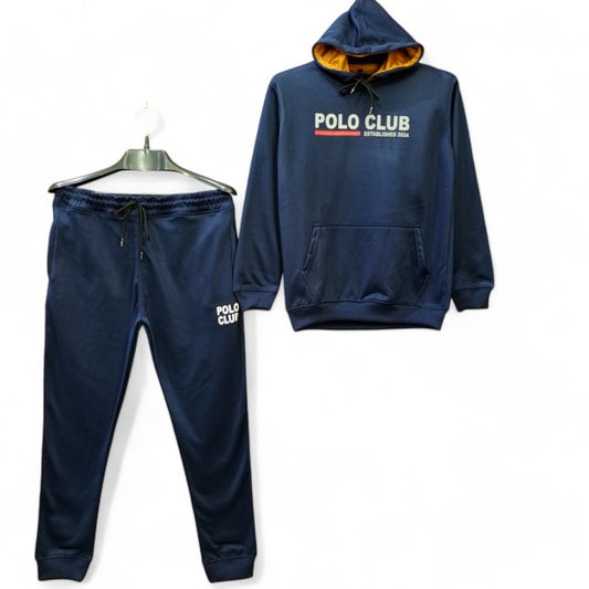 Button & Threads™ MEN'S PO-LO CLUB Dry Fit Fleece Track Suit-Navy Blue