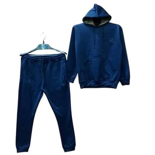 Button & Threads™ MEN'S KANGROO Style Dry Fit Fleece Track Suit-Navy Blue