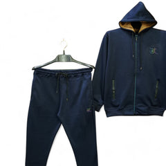 Button & Threads™ MEN'S Pocket Zipper Dry Fit Fleece Track Suit-Navy Blue