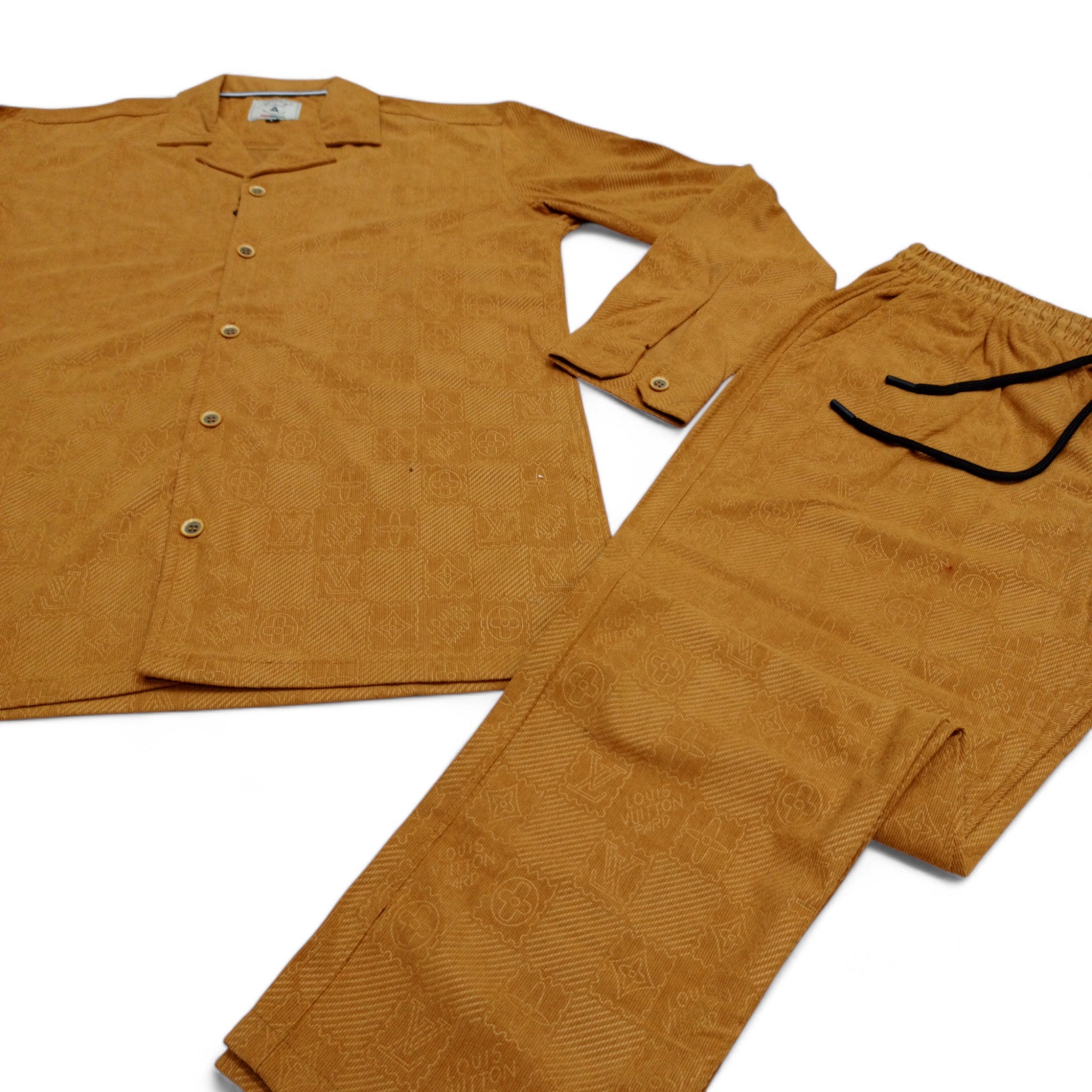 Men China Cotrai Safari Suit-Skin-Louis-Viton - button & threads