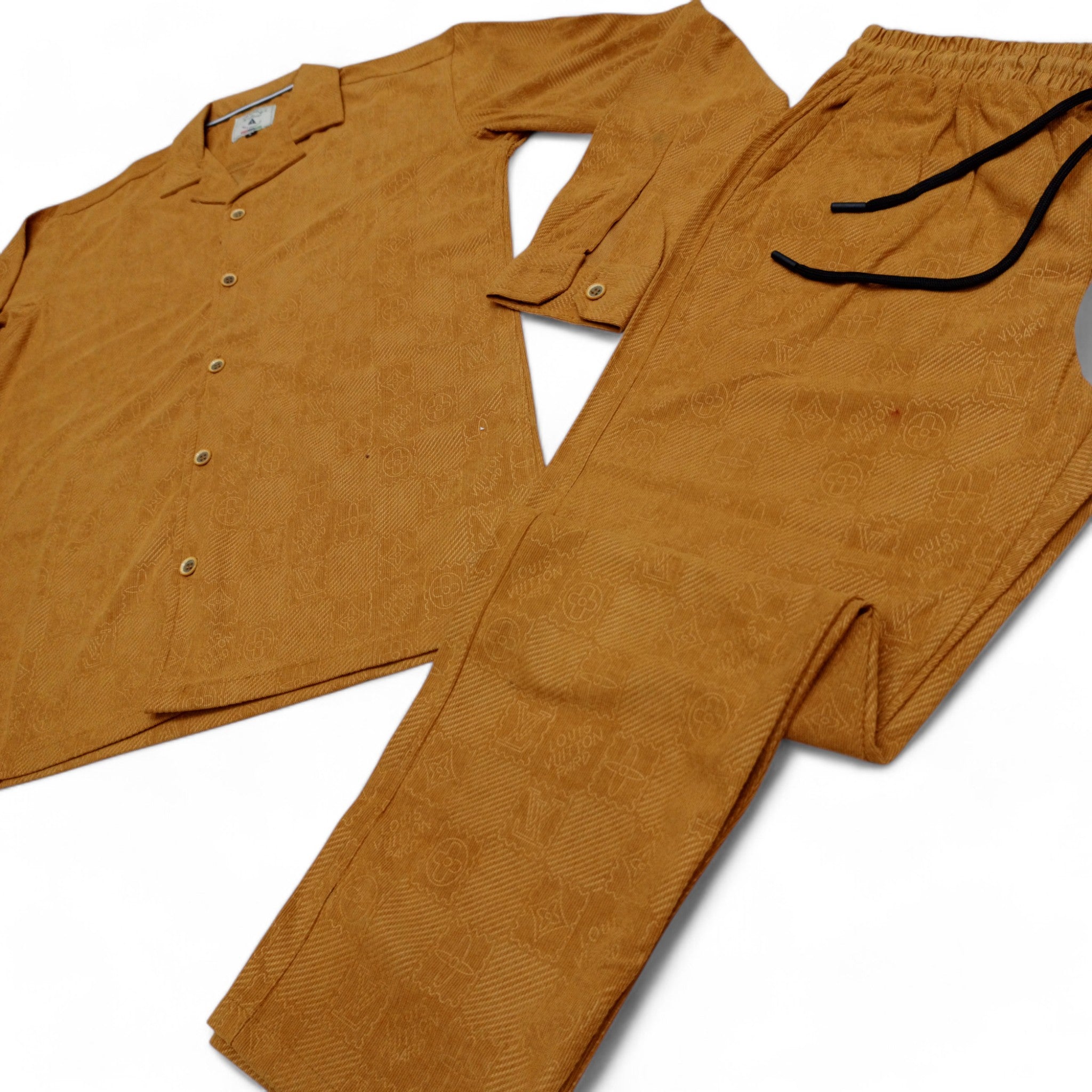 Men China Cotrai Safari Suit-Skin-Louis-Viton - button & threads